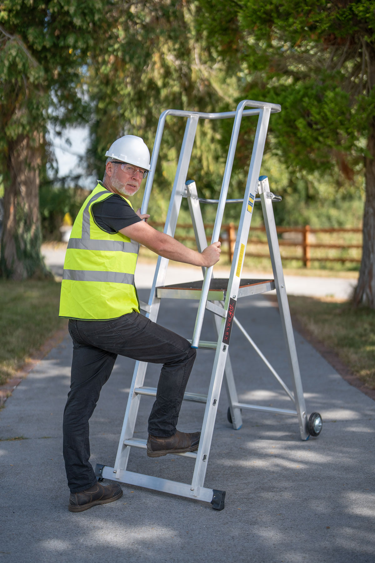 Heavy Duty Professional Step Ladder With Handrail