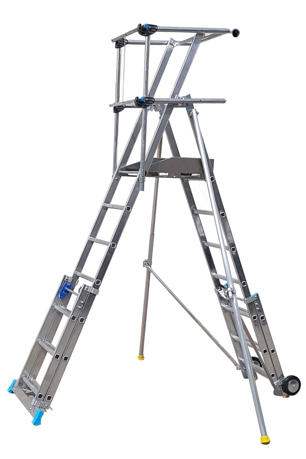 Telescopic Podium Step Ladder with Safety Cage - Oxley Access